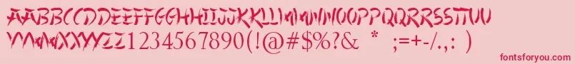 Chinese Takeaway Font – Red Fonts on Pink Background