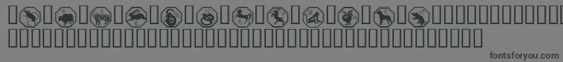 Chinese Zodiac Font – Black Fonts on Gray Background