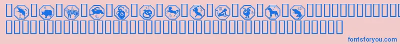Шрифт Chinese Zodiac – синие шрифты на розовом фоне