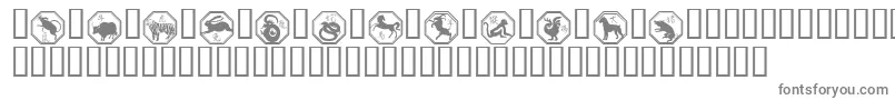 fuente Chinese Zodiac – Fuentes Grises Sobre Fondo Blanco