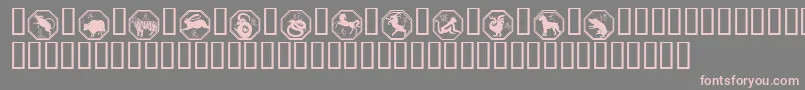 Chinese Zodiac-fontti – vaaleanpunaiset fontit harmaalla taustalla