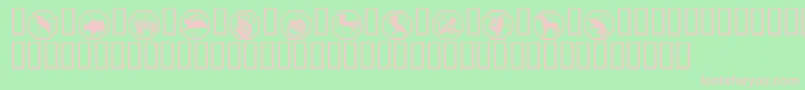 fuente Chinese Zodiac – Fuentes Rosadas Sobre Fondo Verde