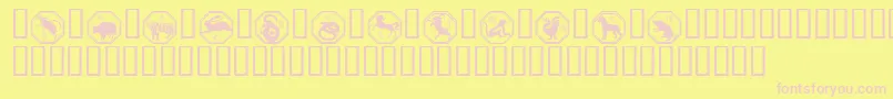フォントChinese Zodiac – ピンクのフォント、黄色の背景