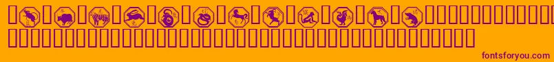Police Chinese Zodiac – polices violettes sur fond orange