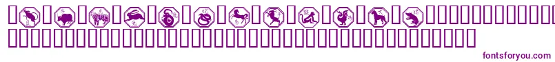 Шрифт Chinese Zodiac – фиолетовые шрифты на белом фоне