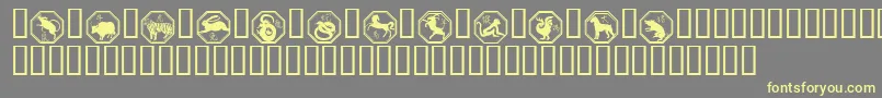 Czcionka Chinese Zodiac – żółte czcionki na szarym tle