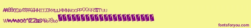Superfade Font – Purple Fonts on Yellow Background