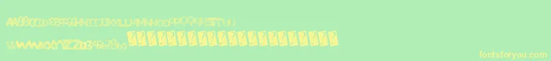Czcionka Superfade – żółte czcionki na zielonym tle