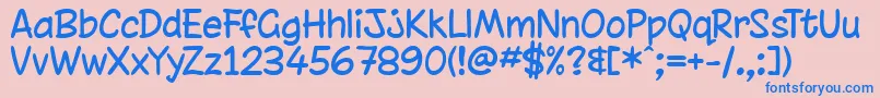 フォントchinrg   – ピンクの背景に青い文字