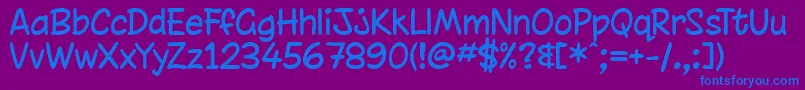 chinrg  -Schriftart – Blaue Schriften auf violettem Hintergrund