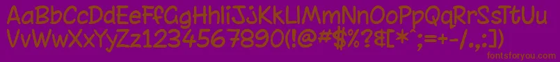 chinrg  -Schriftart – Braune Schriften auf violettem Hintergrund