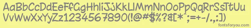 chinrg  -Schriftart – Graue Schriften auf gelbem Hintergrund