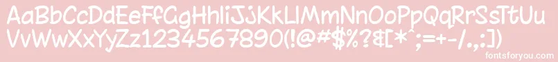 Fonte chinrg   – fontes brancas em um fundo rosa