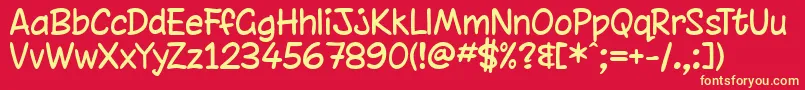 chinrg  -Schriftart – Gelbe Schriften auf rotem Hintergrund