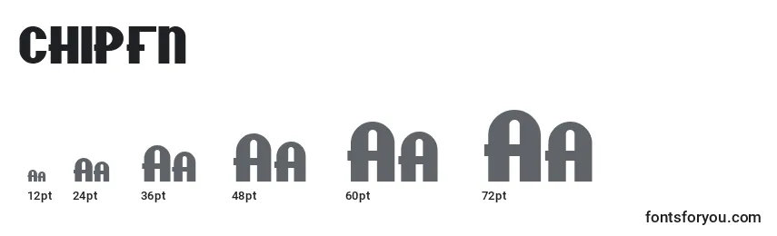 Размеры шрифта CHIPFN   (123343)