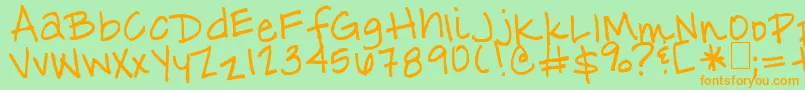 Chips  Salsa Font – Orange Fonts on Green Background