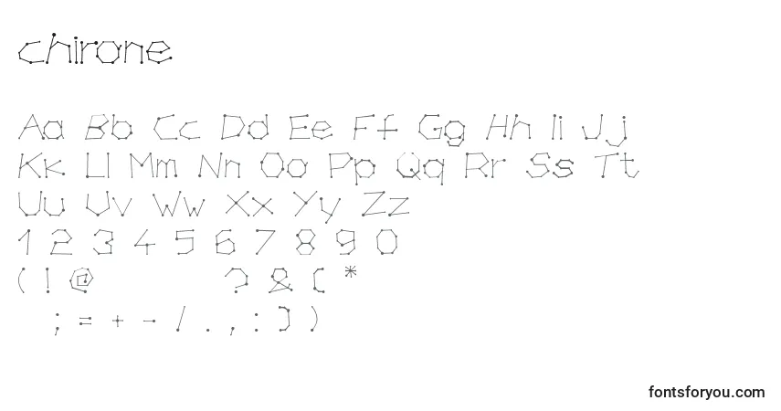 Schriftart Chirone – Alphabet, Zahlen, spezielle Symbole