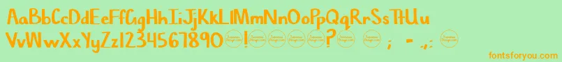 Chisel Mark Font – Orange Fonts on Green Background