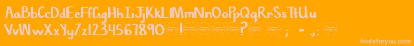 Chisel Mark Font – Pink Fonts on Orange Background
