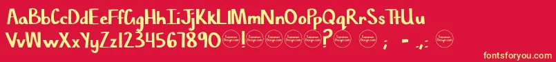 Chisel Mark Font – Yellow Fonts on Red Background