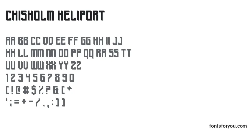 Chisholm Heliport Font – alphabet, numbers, special characters