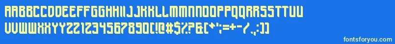 Chisholm Heliport Font – Yellow Fonts on Blue Background