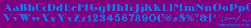 Chistoso Regular Font – Blue Fonts on Purple Background