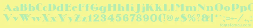 Chistoso Regular Font – Green Fonts on Yellow Background
