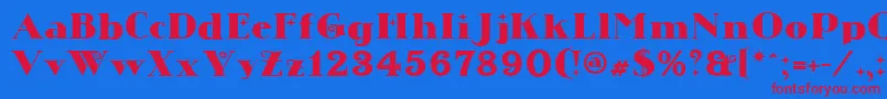 Fonte Chistoso Regular – fontes vermelhas em um fundo azul