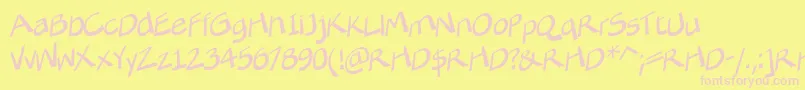 TilterLite-fontti – vaaleanpunaiset fontit keltaisella taustalla