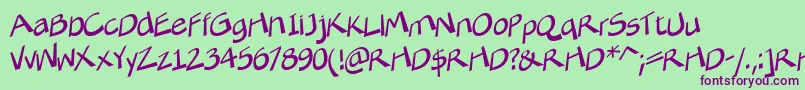 TilterLite Font – Purple Fonts on Green Background