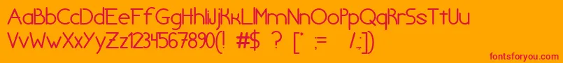 chivilcoyana beta v1 2 Font – Red Fonts on Orange Background