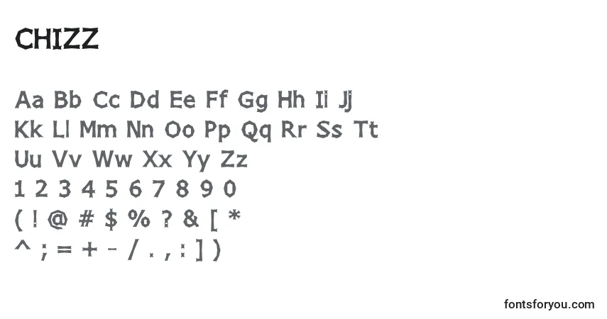 Fuente CHIZZ    (123351) - alfabeto, números, caracteres especiales
