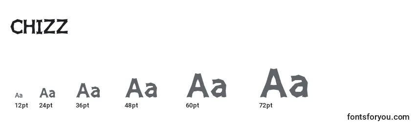 Размеры шрифта CHIZZ    (123351)