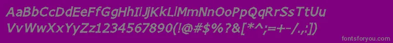 フォントCHIZZO   – 紫の背景に灰色の文字