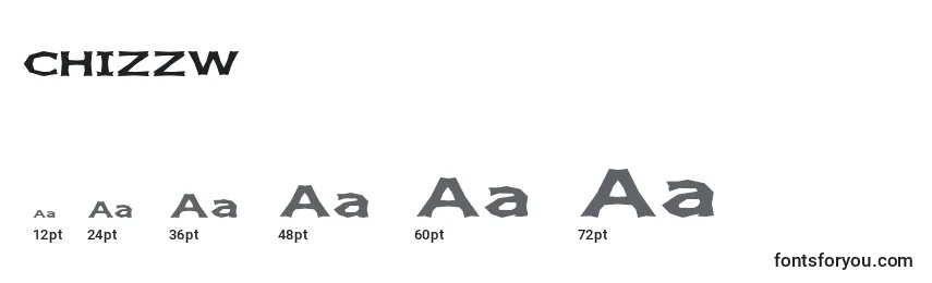 Размеры шрифта CHIZZW   (123354)