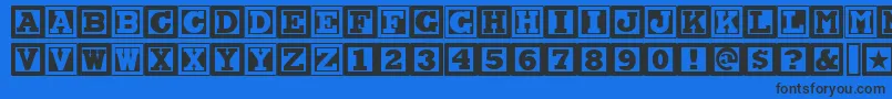 Шрифт CHOCAN   – чёрные шрифты на синем фоне