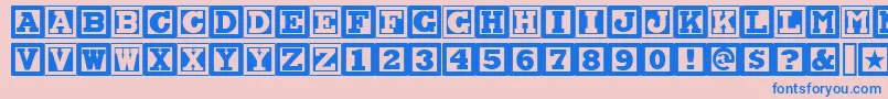 フォントCHOCAN   – ピンクの背景に青い文字