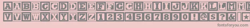 CHOCAN  -fontti – harmaat kirjasimet vaaleanpunaisella taustalla