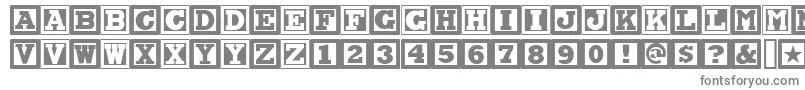 CHOCAN  -fontti – harmaat kirjasimet valkoisella taustalla
