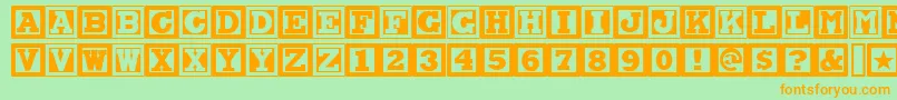 Шрифт CHOCAN   – оранжевые шрифты на зелёном фоне