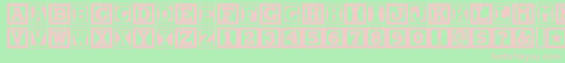 CHOCAN  -fontti – vaaleanpunaiset fontit vihreällä taustalla