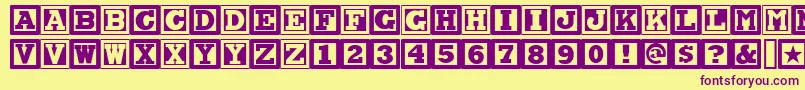 CHOCAN  -fontti – violetit fontit keltaisella taustalla