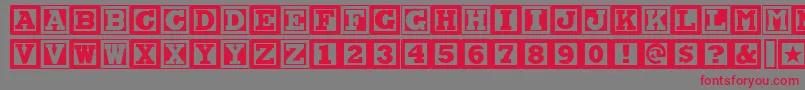 フォントCHOCAN   – 赤い文字の灰色の背景