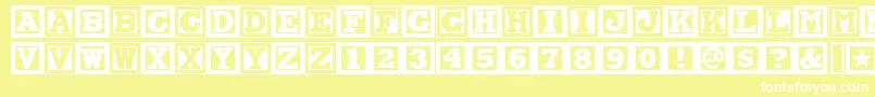 Czcionka CHOCAN   – białe czcionki na żółtym tle