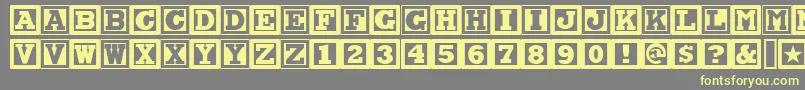 CHOCAN  -fontti – keltaiset fontit harmaalla taustalla