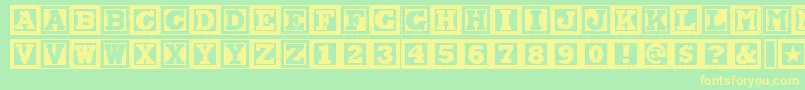 Шрифт CHOCAN   – жёлтые шрифты на зелёном фоне