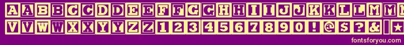 Шрифт CHOCAN   – жёлтые шрифты на фиолетовом фоне