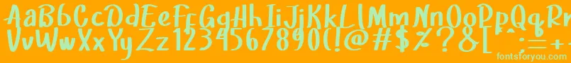 Choco  Chips   Font – Green Fonts on Orange Background