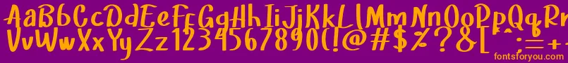 Choco  Chips   Font – Orange Fonts on Purple Background